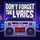 Don't Forget the Lyrics icon