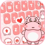 Pink Cute Hippo Themen icon