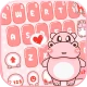 Pink Cute Hippo Theme icon
