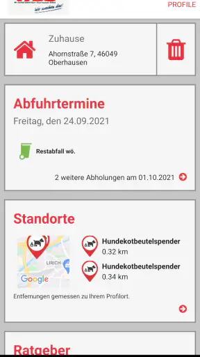 abfallApp Oberhausen screenshot 1
