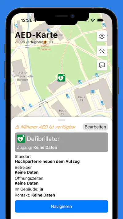 AED-Karte - Defibrillatoren screenshot 1