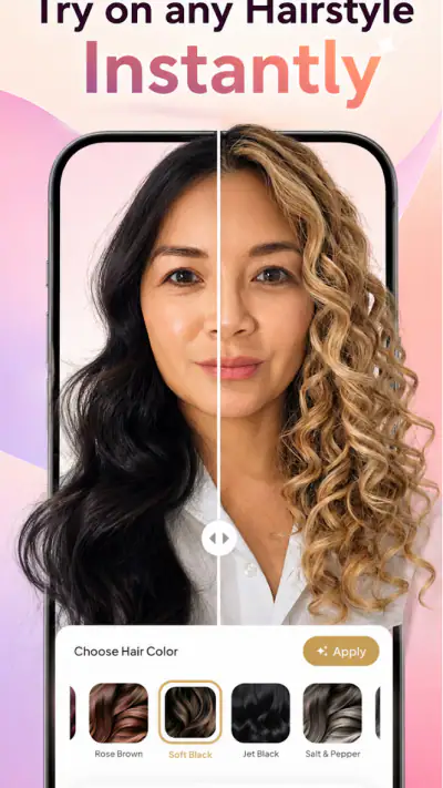 AI Haar-Anprobe & -Farbe screenshot 1