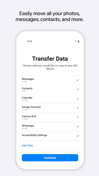 Auf iOS übertragen screenshot 1