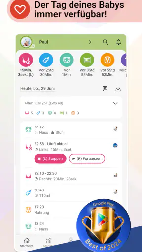 Baby Daybook - Stillen App screenshot 1