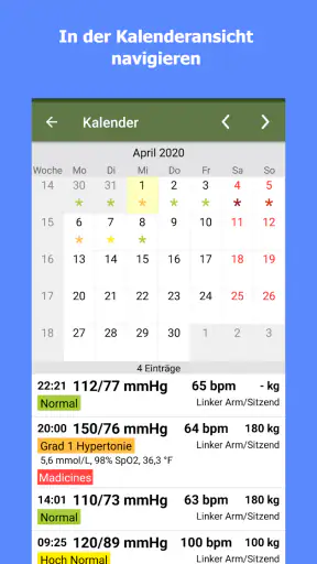 Blutdruck-Tagebuch screenshot 1