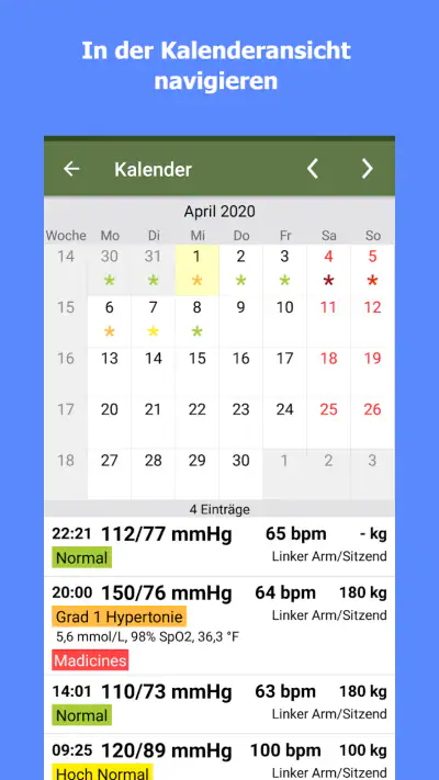 Blutdruck-Tagebuch screenshot 1