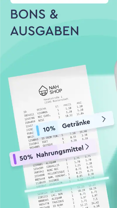 Bonsy Bon Scan & Haushaltsbuch screenshot 1
