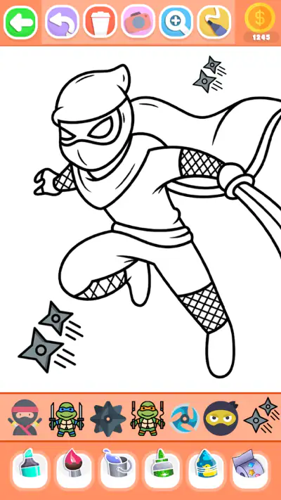 Boys Ninja Coloring & Memory screenshot 1