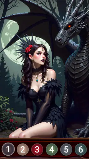 Dark Night Malen nach Zahlen screenshot 1