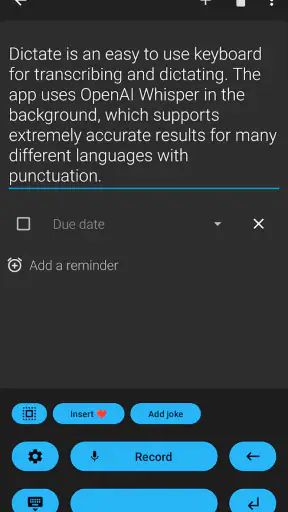 Dictate Keyboard (Whisper AI) screenshot 1