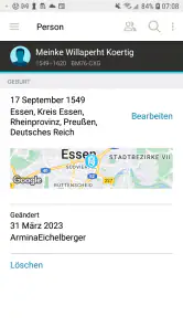 FamilySearch – Stammbaum screenshot
