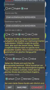 FieldRecorder's wav2mp3 screenshot