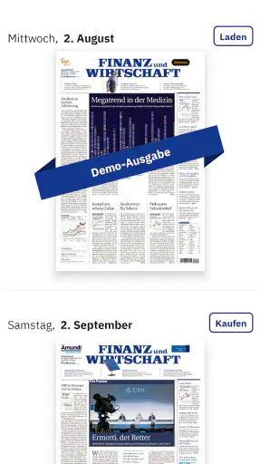 Finanz und Wirtschaft E-Paper screenshot 1