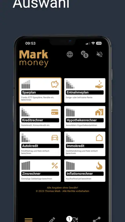 Finanzrechner - MarkMoney3 screenshot 1