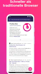 Firefox Klar Browser screenshot