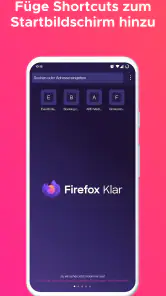 Firefox Klar Browser screenshot