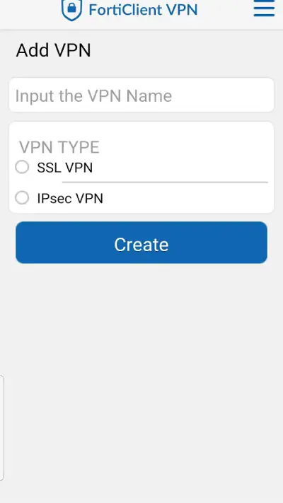 FortiClient VPN screenshot 1