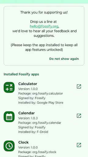 Fossify Thank You screenshot 1