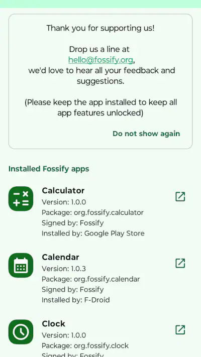 Fossify Thank You screenshot 1