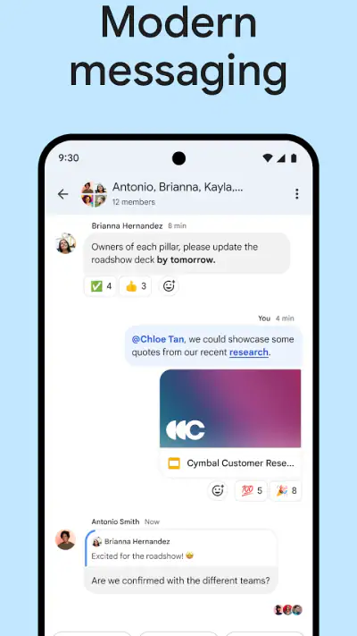 Google Chat screenshot 1