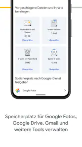 Google One screenshot
