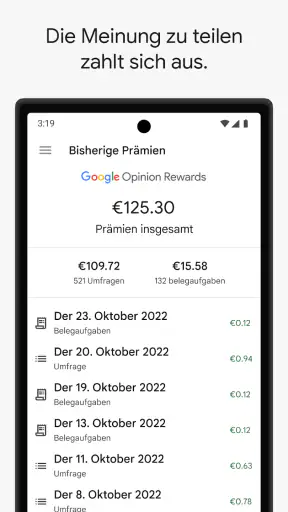 Google Umfrage-App screenshot 1