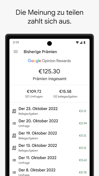 Google Umfrage-App screenshot 1