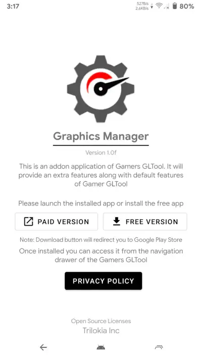 Graphics Manager : GFX Addon screenshot 1