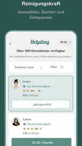 Helpling screenshot