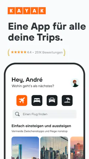 KAYAK: Flüge, Hotels & Autos screenshot 1