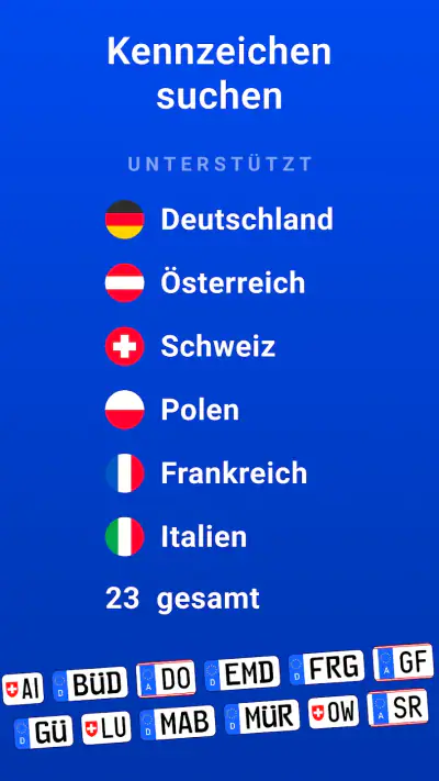 Kennzeichen sammeln und Wiki screenshot 1