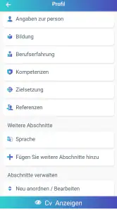 Lebenslauf erstellen Bewerbung screenshot