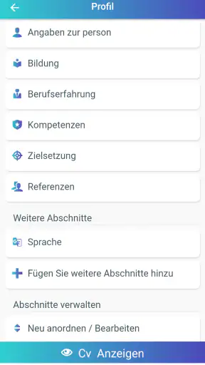 Lebenslauf erstellen Bewerbung screenshot 1