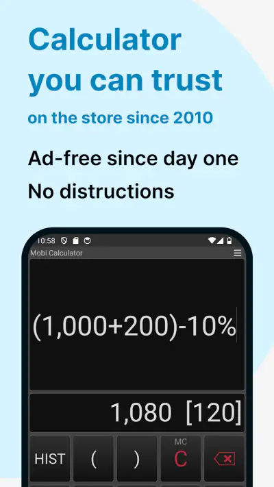 Mobi Taschenrechner PRO screenshot 1