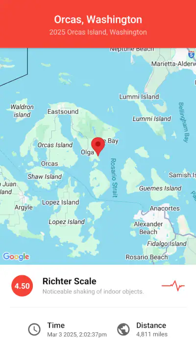 My Earthquake Alerts - Map screenshot 1