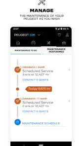MYPEUGEOT APP screenshot