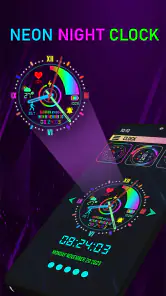 Neon Digital Clock Smart Watch screenshot