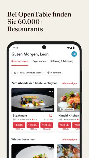OpenTable screenshot 1