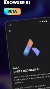 Opera Browser beta mit KI screenshot