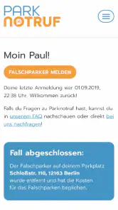 Parknotruf screenshot