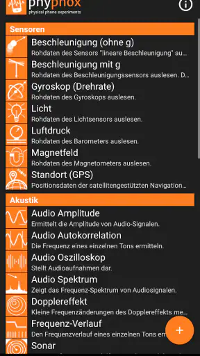 phyphox screenshot 1