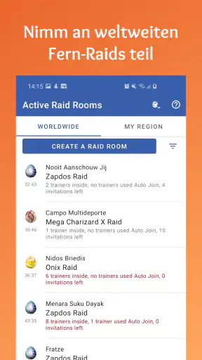 PokeRaid – Weltweite Fern-Raid screenshot 1