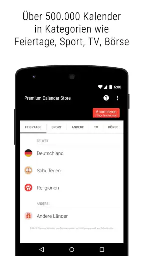 Premium Kalender Store screenshot 1