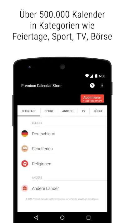 Premium Kalender Store screenshot 1