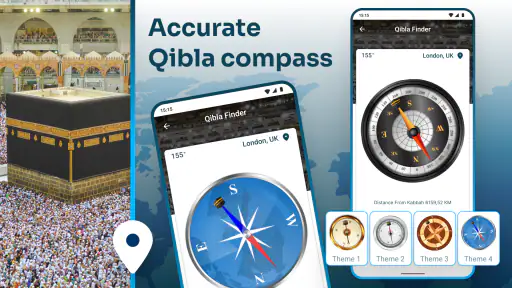 Qibla Compass with Salah Time screenshot 1