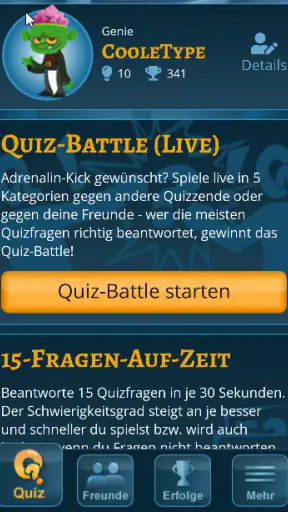 Quizshow-Trainingslager: Quiz screenshot 1
