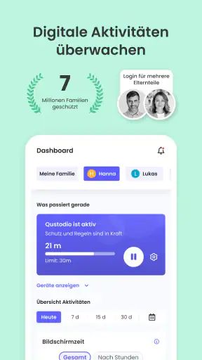 Qustodio Kindersicherung App screenshot 1