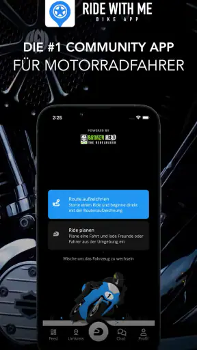 Ride With Me - Motorrad-App screenshot 1