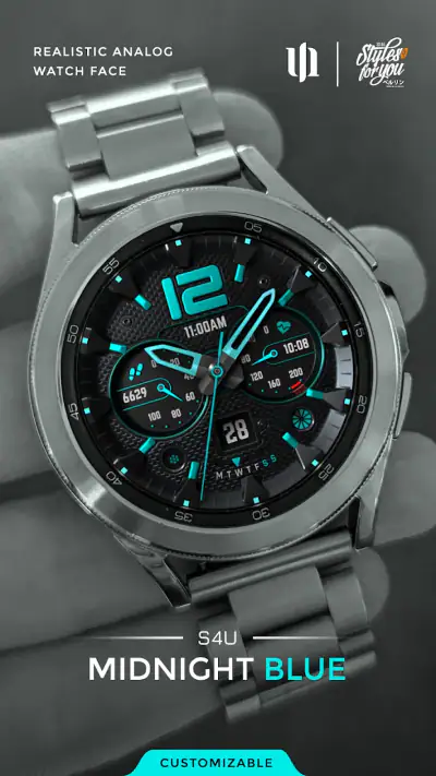 S4U Midnight Blue - watch face screenshot 1