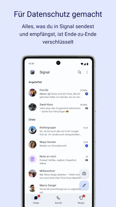 Signal – Sicherer Messenger screenshot 1